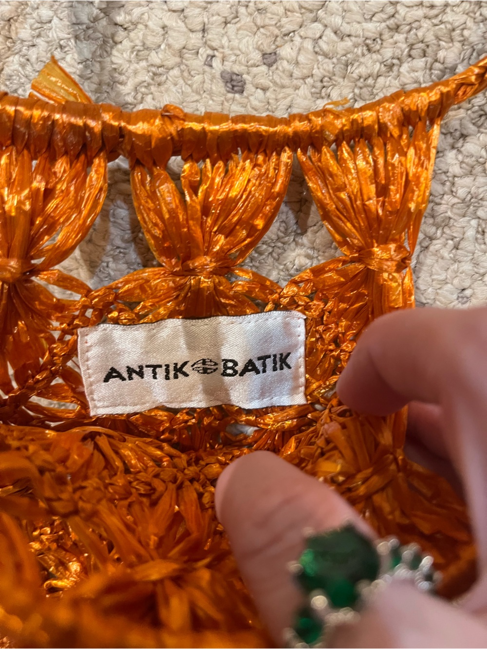 Antik Batik Raffia Shoulder Bag. - Picture 8 of 9